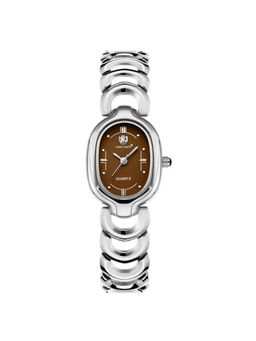 Sansi Mayo - Vetra Brown Silver Oval Analog Watch (SM-L-316-S-S-BR) (M)