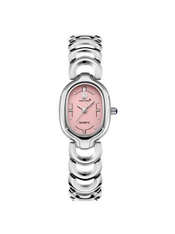 Sansi Mayo - Vetra Pink Silver Oval Analog Watch (SM-L-316-S-S-LP) (M)