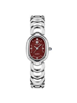Sansi Mayo - Vetra Red Silver Oval Analog Watch (SM-L-316-S-S-ME) (M)