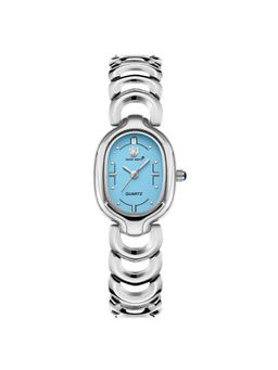 Sansi Mayo - Vetra Blue Silver Oval Analog Watch (SM-L-316-S-S-SB) (M)