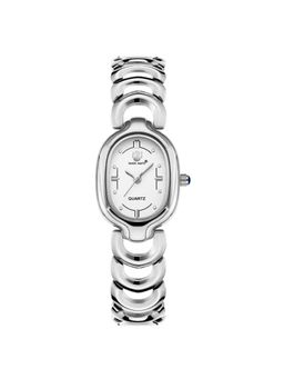 Sansi Mayo - Vetra White Silver Oval Analog Watch (SM-L-316-S-S-W) (M)