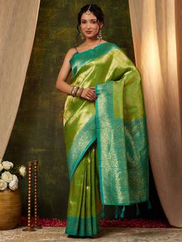 Garden VARELI - Banarasi Green Art Silk with Woven Zari Saree