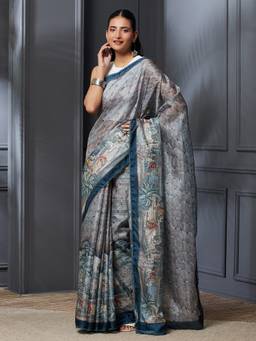 Garden VARELI - Daily Wear Blue Pure Cotton with Graphic Saree