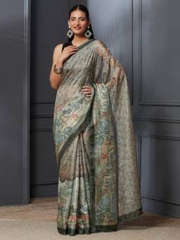 Garden VARELI - Daily Wear Green Pure Cotton with Graphic Design Saree