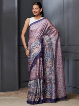 Garden VARELI - Daily Wear Purple Pure Cotton with Graphic Design Saree