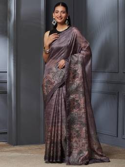 Garden VARELI - Daily Wear Grey Pure Cotton with Graphic Design Saree