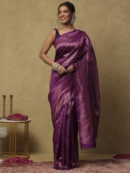 Garden VARELI - Magenta Banarasi Art Silk with Woven Design Saree