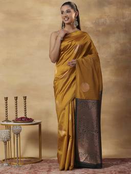 Garden VARELI - Banarasi Yellow Art Silk Woven Design Saree