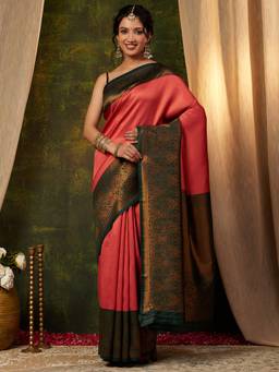 Garden VARELI - Pink Banarasi Art Silk with Woven Design Saree