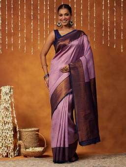 Garden VARELI - Banarasi Purple Art Silk with Woven Saree