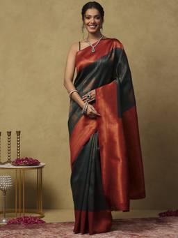 Garden VARELI - Banarasi Green Art Silk with Woven Saree