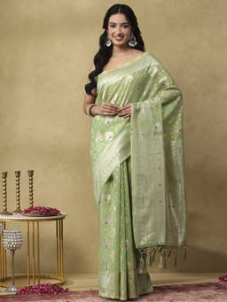 Garden VARELI - Banarasi Green Art Silk with Woven Saree