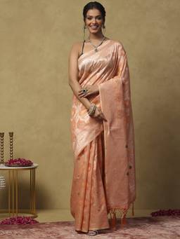 Garden VARELI - Banarasi Peach Art Silk Saree