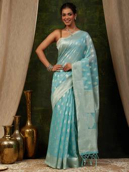 Garden VARELI - Blue Banarasi Art Silk with Woven Design Saree