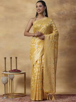 Garden VARELI - Banarasi Yellow Woven Art Silk Saree
