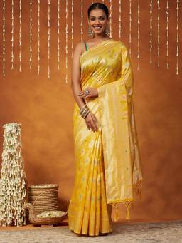 Garden VARELI - Banarasi Yellow Art Silk Saree