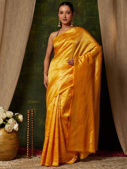 Garden VARELI - Banarasi Yellow Art Silk with Handloom Design Saree
