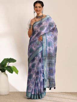 Garden VARELI - Daily Wear Purple Art Silk with Floral Saree