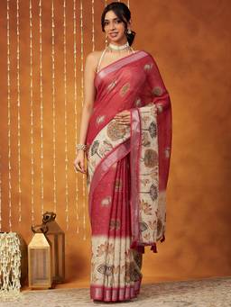 Garden VARELI - Daily Wear Maroon Art Silk with Floral Saree