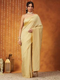 Garden VARELI - Banarasi Beige Art Silk with Solid Design Saree