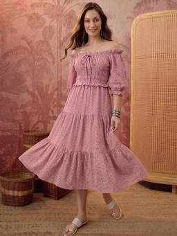 CLO - Solid Pink Midi Dress