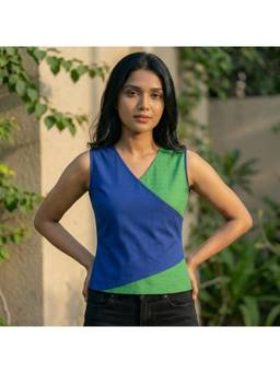 Vastara TheLabel - Handloom Organic Cotton Multicolor Crop Top