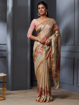 Garden VARELI - Bhagalpuri Tan Tussar Silk with Floral Design Saree