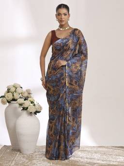 Garden VARELI - Daily Wear Slate Multicolor Chiffon with Abstract Design Saree