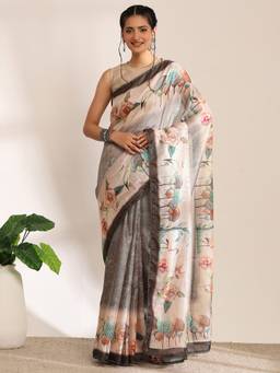 Garden VARELI - Daily Wear Multicolor Chiffon with Abstract Design Saree