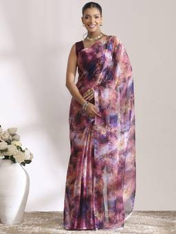 Garden VARELI - Bhagalpuri Pink Chiffon with Abstract Design Saree