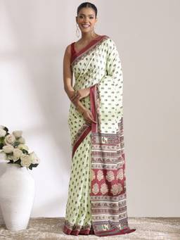 Garden VARELI - Daily Wear Off-White Crepe Saree