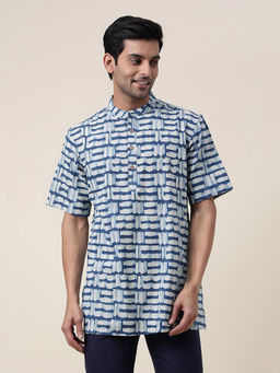 Fabindia - Indigo Cotton Printed Short Kurta