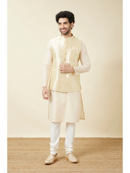 Manyavar - Beige Art Silk Embroidered Jacket