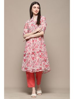Biba - Pink Polyester Straight Kurta with Inner (Set of 2)