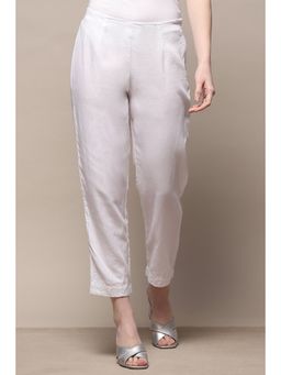 Biba - White Cotton Slim Pant
