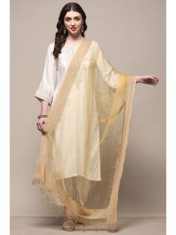 Biba - Beige Nylon Yarndyed Dupatta