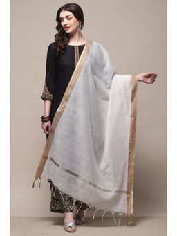 Biba - White Poly Cotton Dupatta