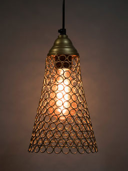 Homesake - Hanging Golden Steel Cone Light Hanging