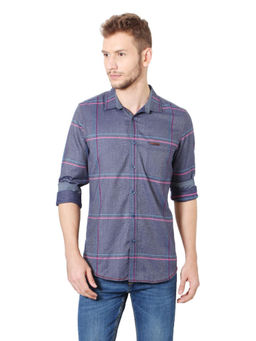 Allen Solly - Men Blue Checks Full Sleeves Casual Shirt