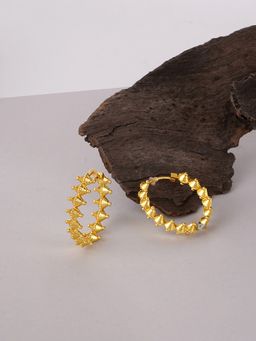Voylla - Fashion Trendy Hoops Gold Plated Brass Earrings