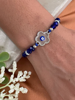 Digital Dress Room - Enamel Evil Eye & Flower Rakhi