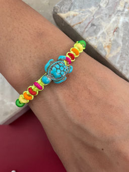 Digital Dress Room - Tortoise & Multi Beads Rakhi