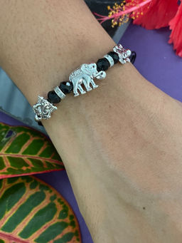 Digital Dress Room - Hathi/Lord Ganesha Black Rakhi