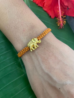 Digital Dress Room - Gold Plated Elephant Rakhi