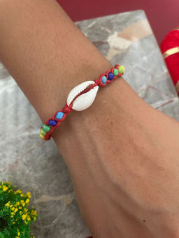 Digital Dress Room - Sea Shell & Multi Beads Rakhi