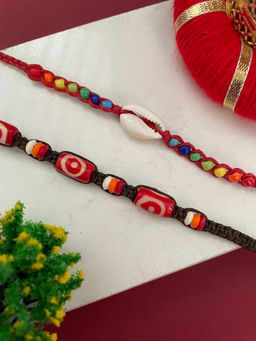 Digital Dress Room - Sea Shell/Geometric Rakhi (Set of 2)