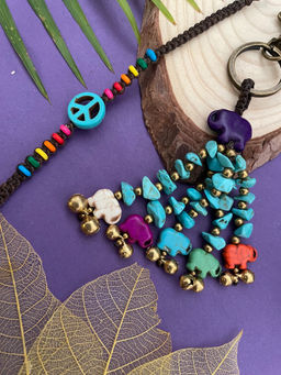 Digital Dress Room - Peace & Elephant Lumba Rakhi (Set of 2)