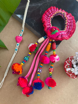 Digital Dress Room - Heart Rakhi & Pom Pom Lumba (Set of 2)