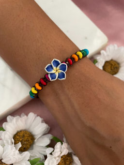 Digital Dress Room - Flower & Multi Beads Rakhi