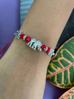 Digital Dress Room - Hathi/Lord Ganesha Red Rakhi